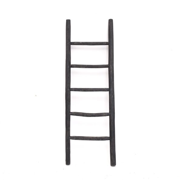 Komkommer stap Flash Houten decoratie ladder | Rustiek Zwart | 50x5x175