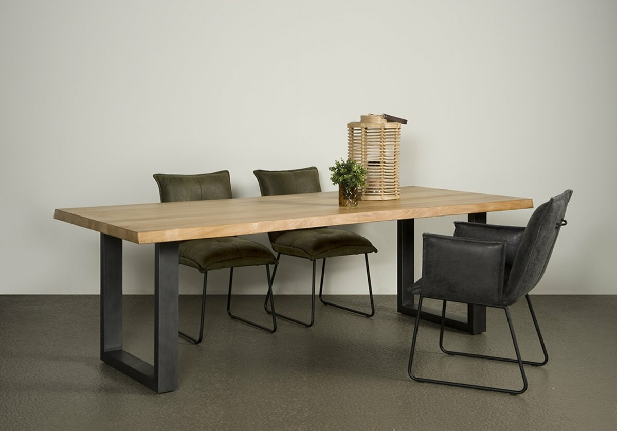 Ultimo Live-edge dining table 160-260x100 - top 5 - Naturel - U-poten