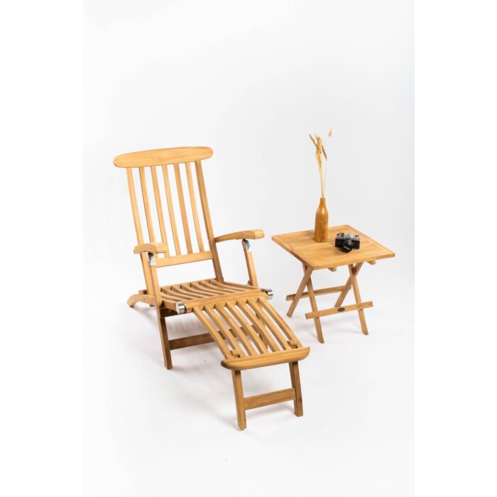 Deckchair zonder wielen met Slate tafeltje - TK-DC-GW-SLATE