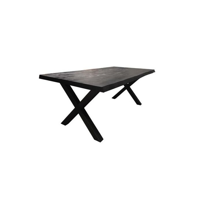 Xara Live-edge dining table 260x100 - top 5 - Black - TWR-NA0315-B