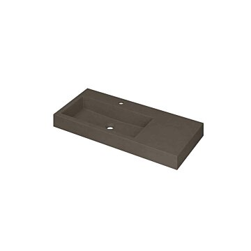 Ink Momento meubelwastafel links 100x45cm - 1 kraangat - Quartz beton