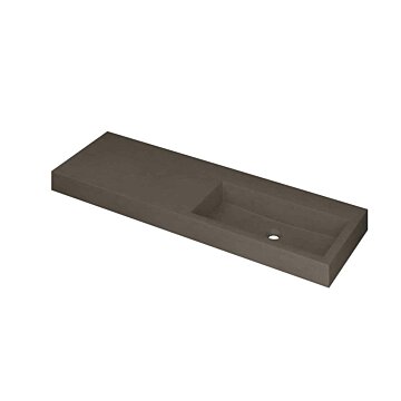 Ink Momento meubelwastafel rechts 140x45cm - zonder kraangat - Quartz beton