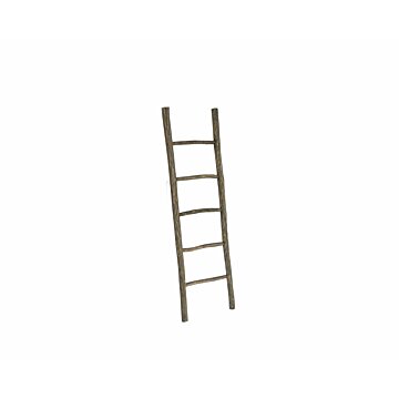 Teakhouten decoratie ladder Teak Carved Bruin | 50x5x175