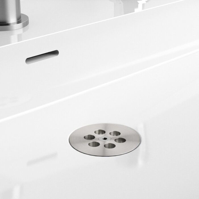 Clou - Wash Me Wastafel Plug Voor Siliconen Waterstop, Rvs Geborsteld