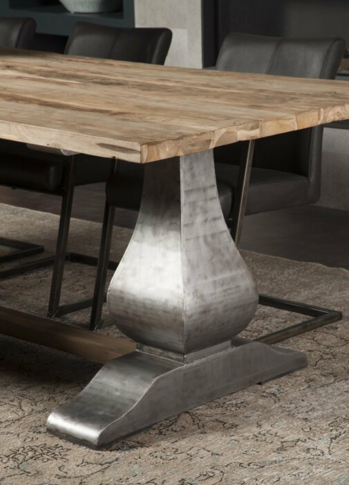 Prato | Industriële Teak Kloostertafel | 260x100x78 | 4 dik blad - TWR-PF0093