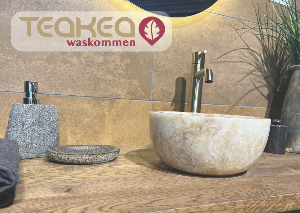 Geef je Badkamer een Luxe Make-over met de marmeren waskommen van Teakea! 