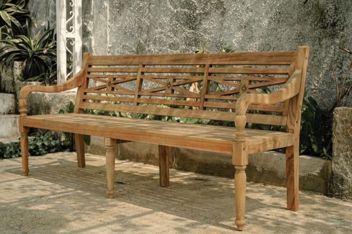 Tka home world tuin - Teakea Teak tuinbank met gebogen armleuningen